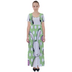 Easter Bunny  High Waist Short Sleeve Maxi Dress by Valentinaart