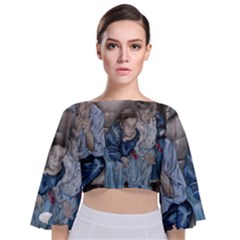 The Nobodies Tie Back Butterfly Sleeve Chiffon Top by redmaidenart