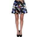 Multicolor Geometric Abstract Pattern Skater Skirt View1