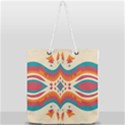 Symmetric distorted shapes                          Full Print Rope Handle Tote (Large) View1