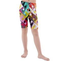 Colorful Shapes                         Kid s Swim Shorts by LalyLauraFLM