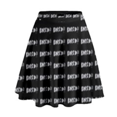 Bored Comic Style Word Pattern High Waist Skirt by dflcprints