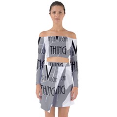 It s A Vulcan Thing Off Shoulder Top With Skirt Set by Howtobead