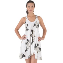 Birds Pattern Photo Collage Show Some Back Chiffon Dress by dflcprints