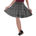 Black And White Tribal Print A-line Skater Skirt View2