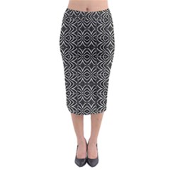 Black And White Tribal Print Midi Pencil Skirt by dflcprints