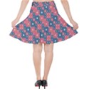 Squares And Circles Motif Geometric Pattern Velvet High Waist Skirt View2