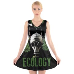 Ecology V-neck Sleeveless Skater Dress by Valentinaart