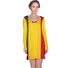 Belgium Flag Long Sleeve Nightdress by Valentinaart