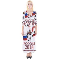 Russia Football World Cup Quarter Sleeve Wrap Maxi Dress by Valentinaart