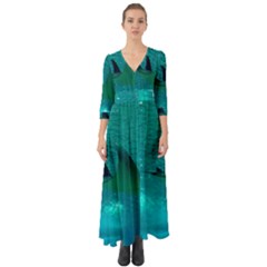 Manta Ray 1 Button Up Boho Maxi Dress by trendistuff