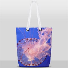 Purple Jellyfish Full Print Rope Handle Tote (small) by trendistuff