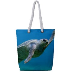 Sea Turtle 2 Full Print Rope Handle Tote (small) by trendistuff