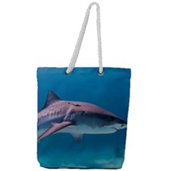 Tiger Shark 1 Full Print Rope Handle Tote (large) by trendistuff