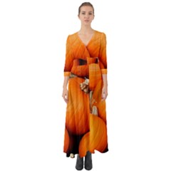 Pumpkins 1 Button Up Boho Maxi Dress by trendistuff