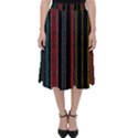 Multicolored Dark Stripes Pattern Folding Skater Skirt View1