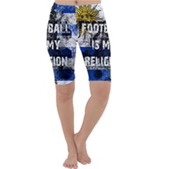 Football Is My Religion Cropped Leggings  by Valentinaart