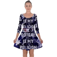 Football Is My Religion Quarter Sleeve Skater Dress by Valentinaart