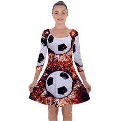 Football  Quarter Sleeve Skater Dress by Valentinaart