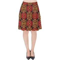 Colorful Ornate Pattern Design Velvet High Waist Skirt by dflcprints