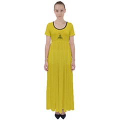 Gadsden Flag Don t Tread On Me High Waist Short Sleeve Maxi Dress by snek