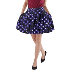 Dark Galaxy Stripes Pattern A-line Pocket Skirt by dflcprints