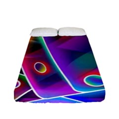 3d Cube Dice Neon Fitted Sheet (full/ Double Size) by Sapixe
