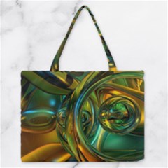 3d Transparent Glass Shapes Mixture Of Dark Yellow Green Glass Mixture Artistic Glassworks Zipper Medium Tote Bag by Sapixe