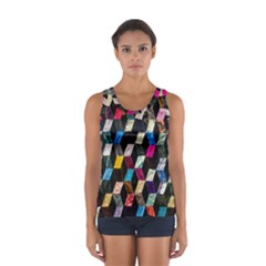 Abstract Multicolor Cubes 3d Quilt Fabric Sport Tank Top  by Sapixe