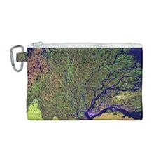 Lena River Delta A Photo Of A Colorful River Delta Taken From A Satellite Canvas Cosmetic Bag (medium) by Simbadda