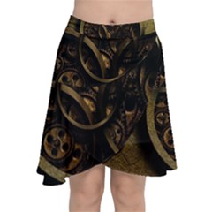 Abstract Steampunk Textures Golden Chiffon Wrap by Sapixe
