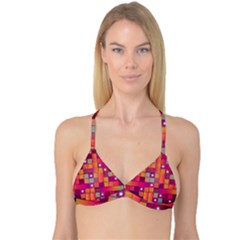 Abstract Background Colorful Reversible Tri Bikini Top by Sapixe
