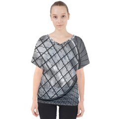 Architecture Roof Structure Modern V-neck Dolman Drape Top by Sapixe