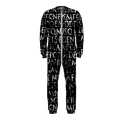 Antique Roman Typographic Pattern Onepiece Jumpsuit (kids) by dflcprints