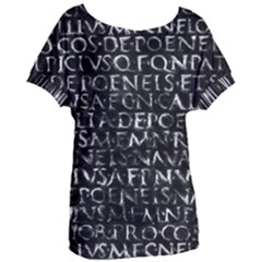 Antique Roman Typographic Pattern Women s Oversized Tee by dflcprints