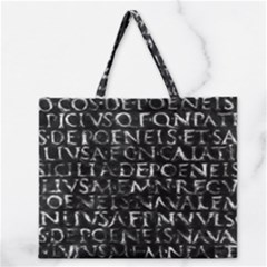 Antique Roman Typographic Pattern Zipper Large Tote Bag by dflcprints