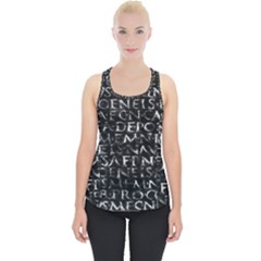 Antique Roman Typographic Pattern Piece Up Tank Top by dflcprints