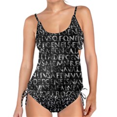 Antique Roman Typographic Pattern Tankini Set by dflcprints