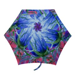 Blue Flowers With Thorns Mini Folding Umbrellas by Sapixe