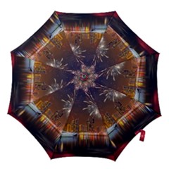 Christmas Night In Dubai Holidays City Skyscrapers At Night The Sky Fireworks Uae Hook Handle Umbrellas (medium) by Sapixe