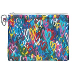 Graffiti Hearts Street Art Spray Paint Rad Canvas Cosmetic Bag (xxl) by genx
