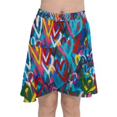 Graffiti Hearts Street Art Spray Paint Rad Chiffon Wrap by genx