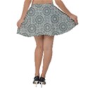 Grey Ornate Decorative Pattern Velvet Skater Skirt View2
