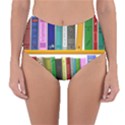 Shelf Books Library Reading Reversible High-Waist Bikini Bottoms View1