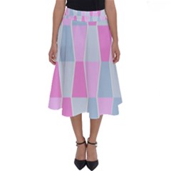 Geometric Pattern Design Pastels Perfect Length Midi Skirt by Nexatart