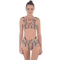 Fabric Pattern Bandaged Up Bikini Set  by Sapixe
