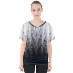 Feather Graphic Design Background V-neck Dolman Drape Top by Sapixe