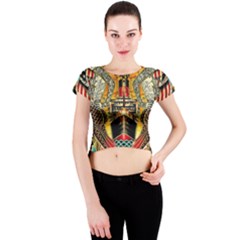 Hail Fine Art Print Crew Neck Crop Top by Sapixe