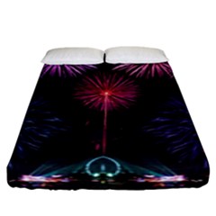 Happy New Year New Years Eve Fireworks In Australia Fitted Sheet (king Size) by Sapixe