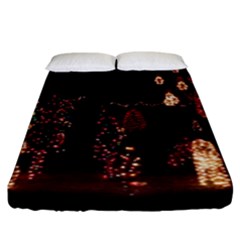 Holiday Lights Christmas Yard Decorations Fitted Sheet (king Size) by Sapixe
